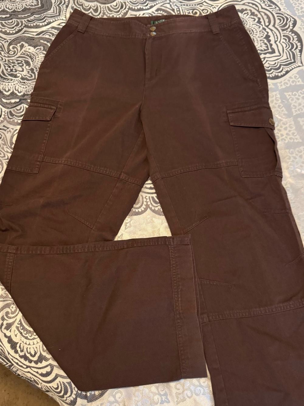 Lauren Ralph Lauren Dark Brown Cargo Pants Womens Size 12